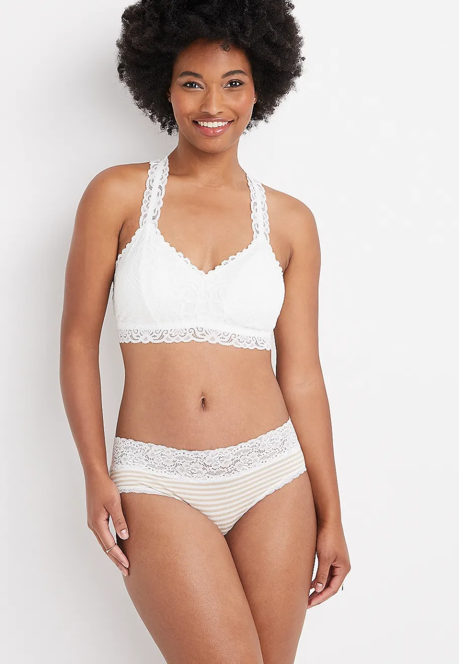 Maurices Panties|Panties-Simply Comfy Neutral Stripe Cotton Hipster Panty