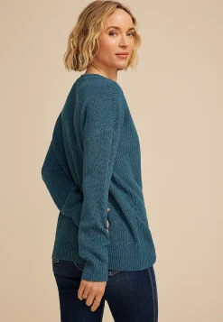 Maurices Sweaters Cardigans & Kimonos-Slouchy Henley Sweater