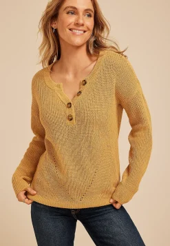 Maurices Sweaters Cardigans & Kimonos-Slouchy Henley Sweater