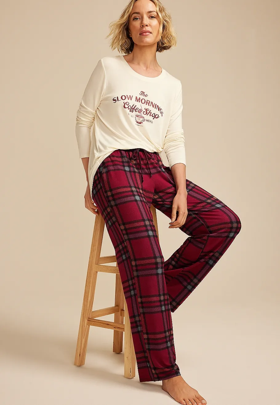 Maurices Pajamas|Pajamas-Slow Mornings Coffee Graphic Tee And Wide Leg Pajama Set