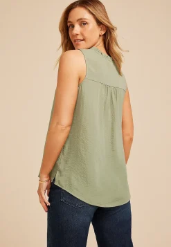 Maurices Tanks & Camis-Smocked Shoulder Tank Top