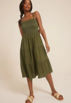 Maurices Casual Dresses-Smocked Tube Midi Dress