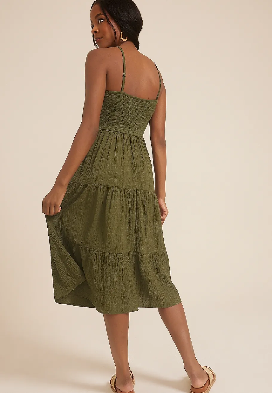 Maurices Casual Dresses-Smocked Tube Midi Dress