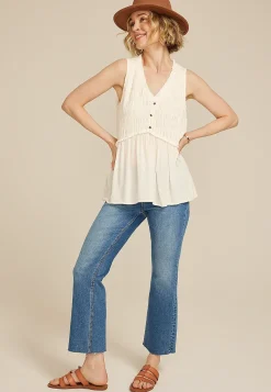 Maurices Shirts & Blouses|Tanks & Camis-Smocked V Neck Babydoll Tank Top