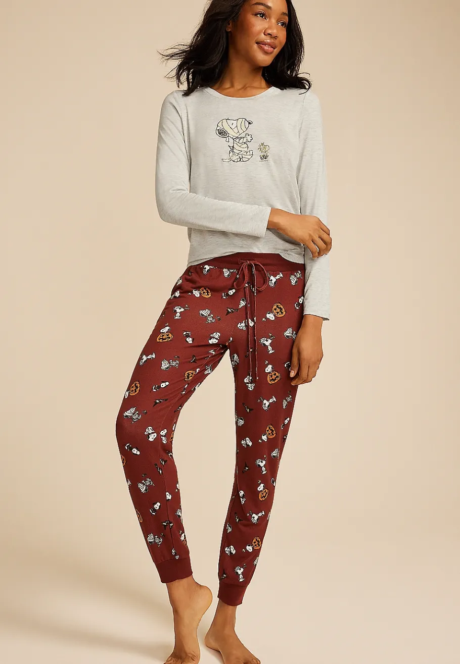Maurices Pajamas|Pajamas-Snoopy Halloween Graphic Tee And Jogger Pajama Set