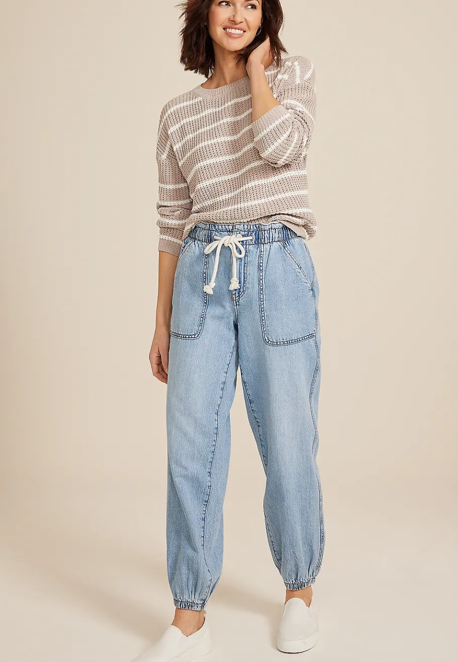 Maurices Ankle Jeans|Ankle Jeans-Soft Light Denim Mid Rise Ankle Jogger