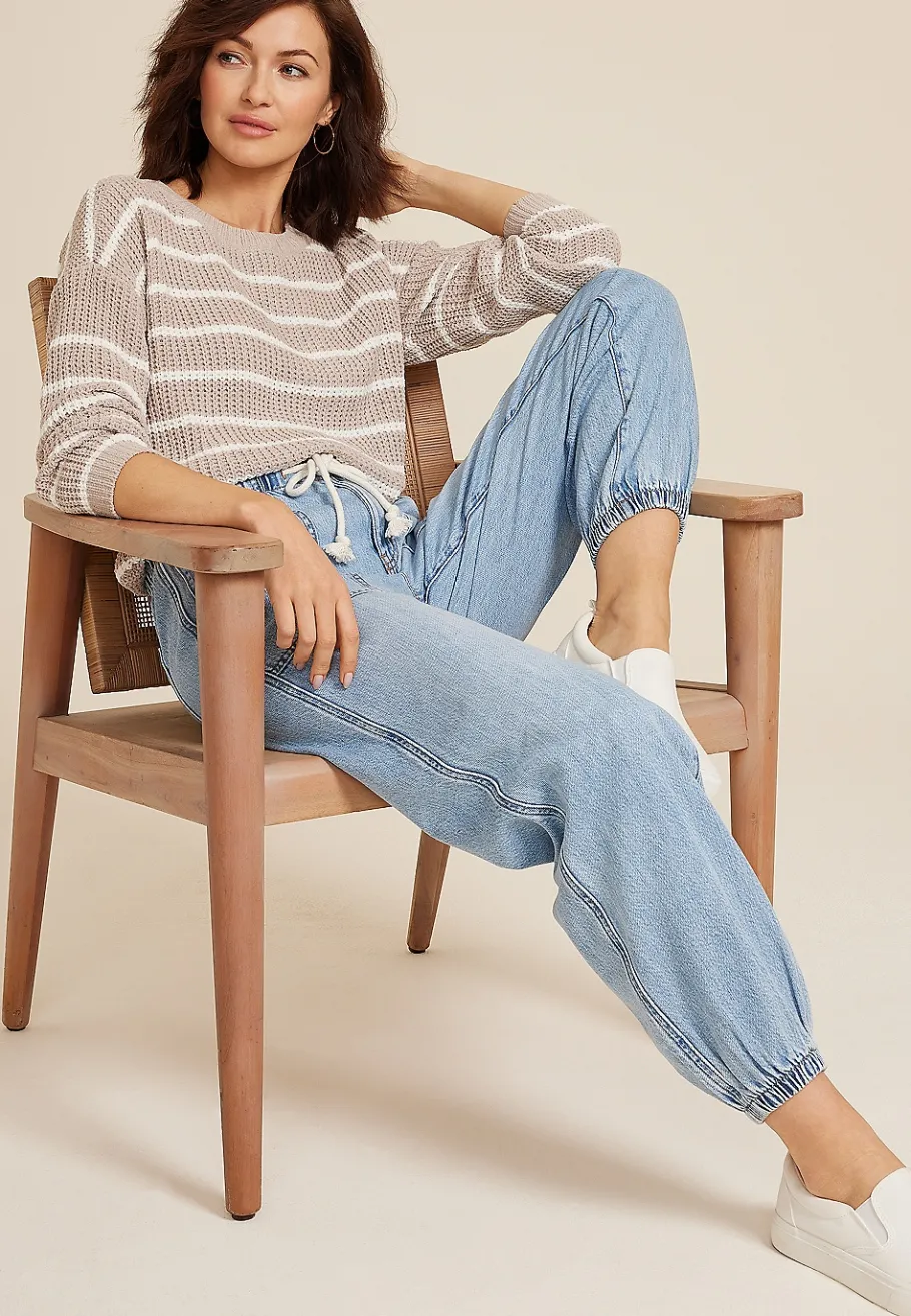 Maurices Ankle Jeans|Ankle Jeans-Soft Light Denim Mid Rise Ankle Jogger
