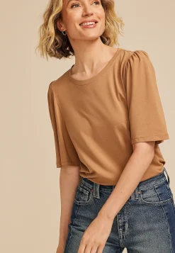 Maurices Tees-Solid Flutter Sleeve Tee