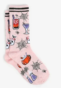 Maurices Socks & Tights-Spooky Cocktails Crew Socks