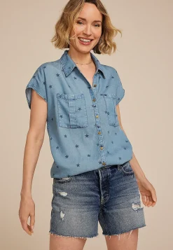 Maurices Plaid & Button Down Shirts-Star Utility Button Down Shirt