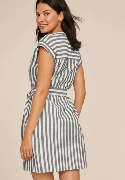 Maurices Work Dresses-Striped Dolman Short Sleeve Shirt Dress