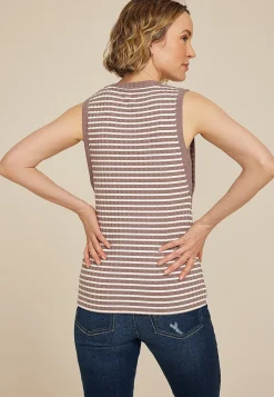 Maurices Tanks & Camis-Striped Ribbed Side Gusset Tank Top