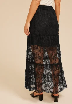 Maurices Skirts-Studio Y Floral Lace Maxi Skirt