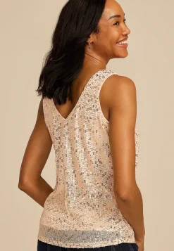 Maurices Tanks & Camis-Studio Y Sequin V Neck Tank Top