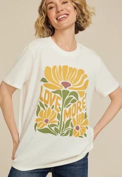 Maurices Tees|Graphics-Sunflower Love More Oversized Fit Graphic Tee
