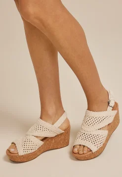 Maurices Shoes|Sandals-SuperCush Charlotte Crochet Cork Wedge