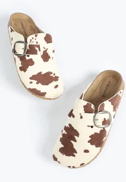 Maurices Shoes|Flats-SuperCush Chloe Cowprint Closed Toe Footbed Clog