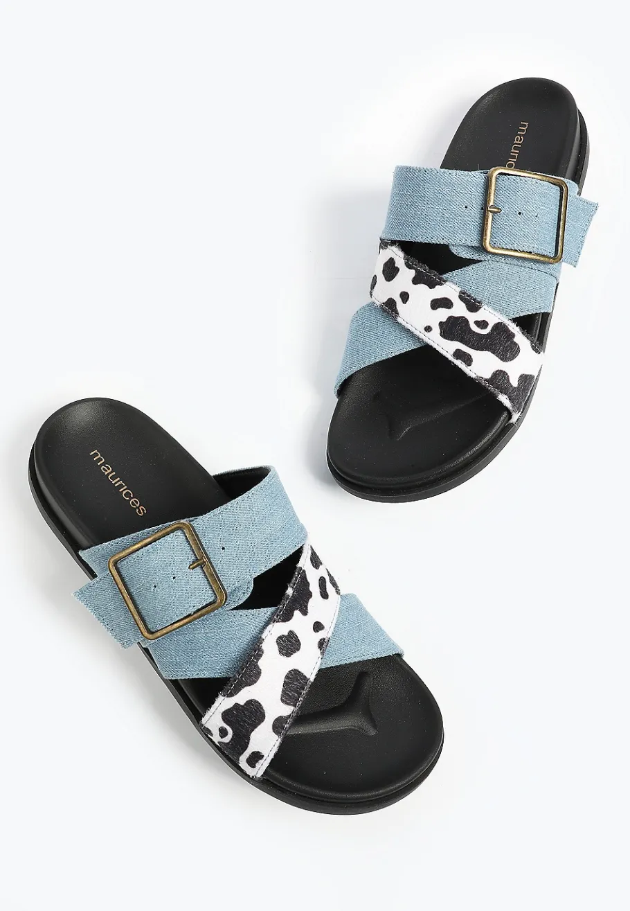 Maurices Shoes|Sandals-SuperCush Emilia Denim Cowprint Footbed Sandal
