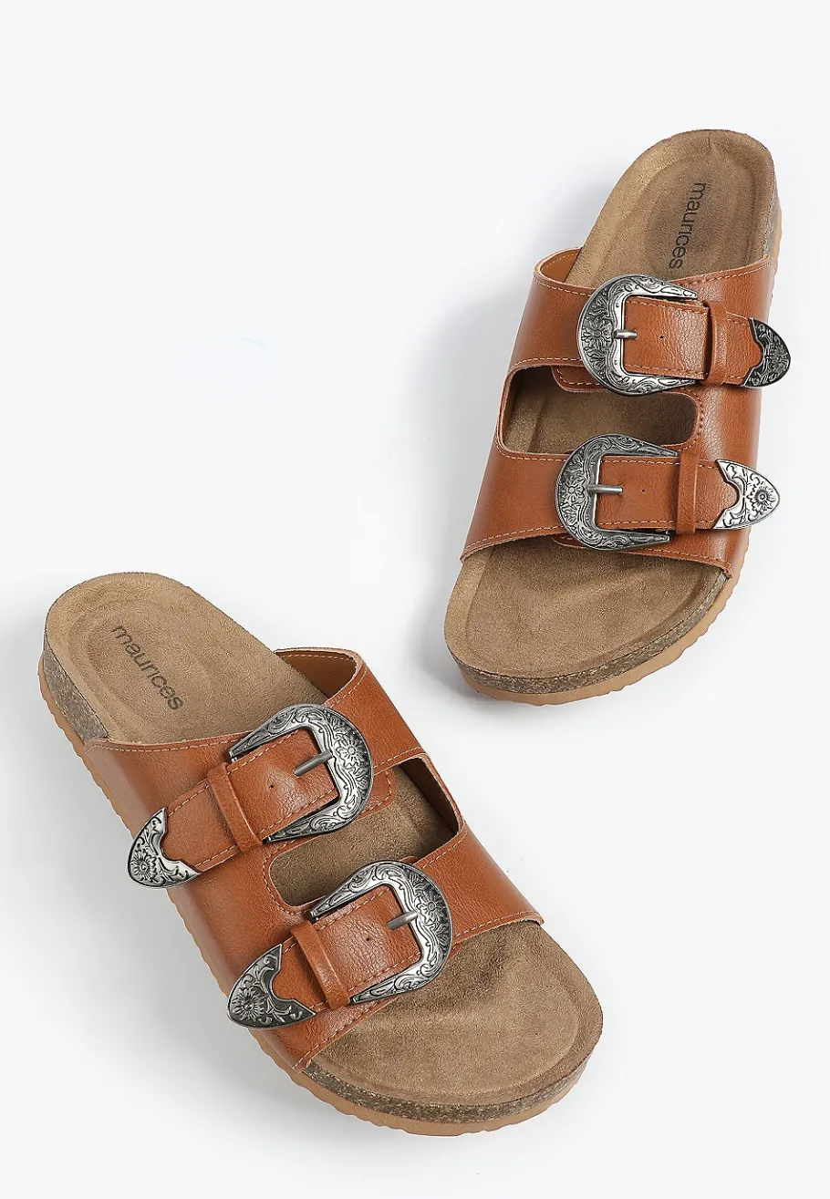 Maurices Shoes|Sandals-SuperCush Estelle Western Buckle Footbed Sandal