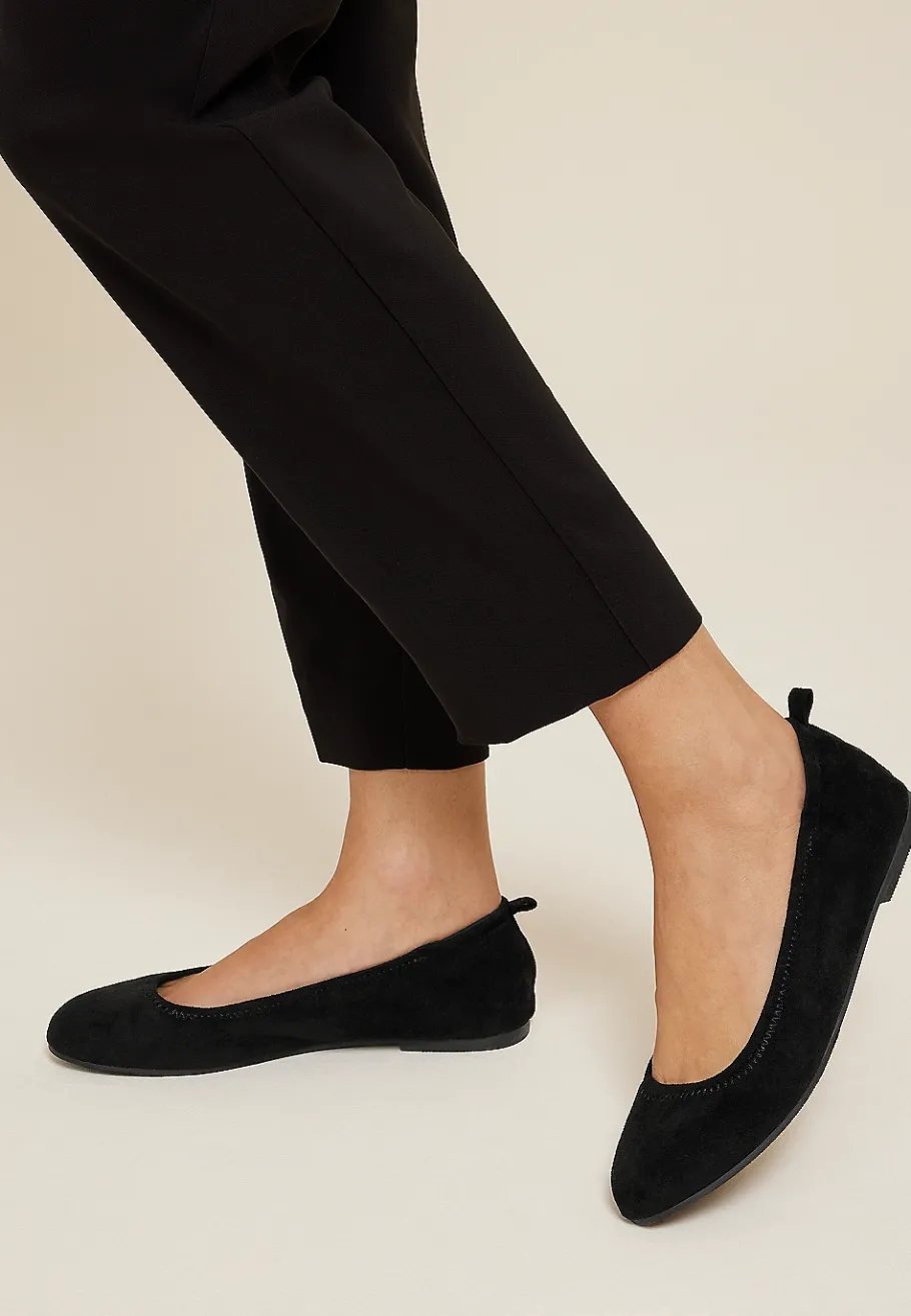 Maurices Shoes|Flats-SuperCush Gwen Faux Suede Scrunch Back Ballet Flat