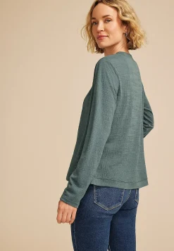 Maurices Sweaters Cardigans & Kimonos-Textured Curved Hem Cardigan