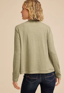 Maurices Sweaters Cardigans & Kimonos-Textured Curved Hem Cardigan