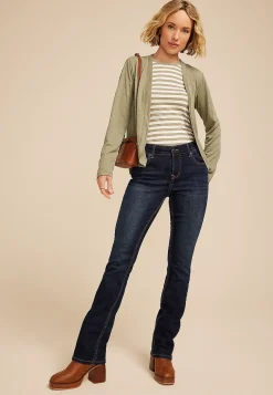 Maurices Sweaters Cardigans & Kimonos-Textured Curved Hem Cardigan