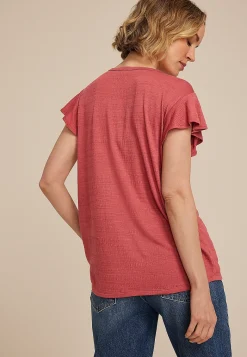 Maurices Tees-Textured Flutter Sleeve Tee