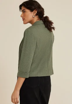 Maurices Blazers-Textured Versa Open Front Cropped Blazer