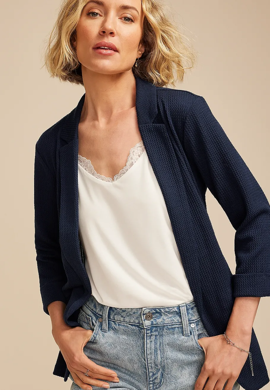 Maurices Blazers-Textured Versa Open Front Blazer