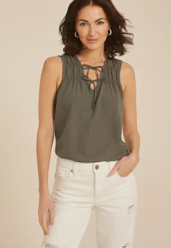 Maurices Tanks & Camis-Tie Front Tank Top