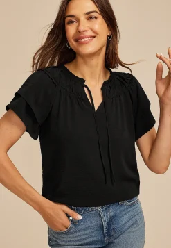 Maurices Shirts & Blouses-Tiered Short Sleeve Blouse