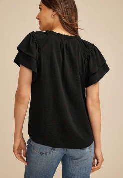 Maurices Shirts & Blouses-Tiered Short Sleeve Blouse