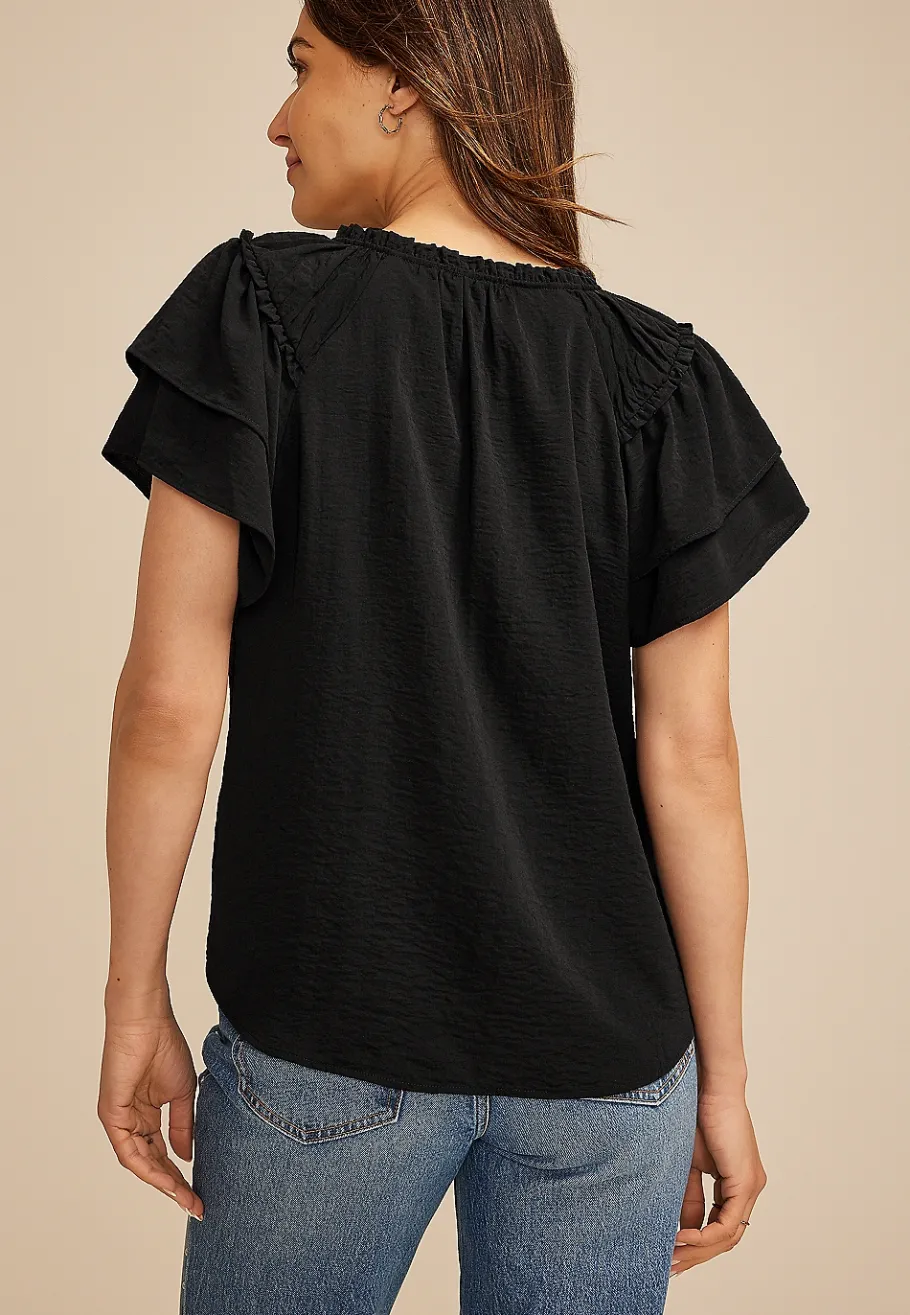 Maurices Shirts & Blouses-Tiered Short Sleeve Blouse