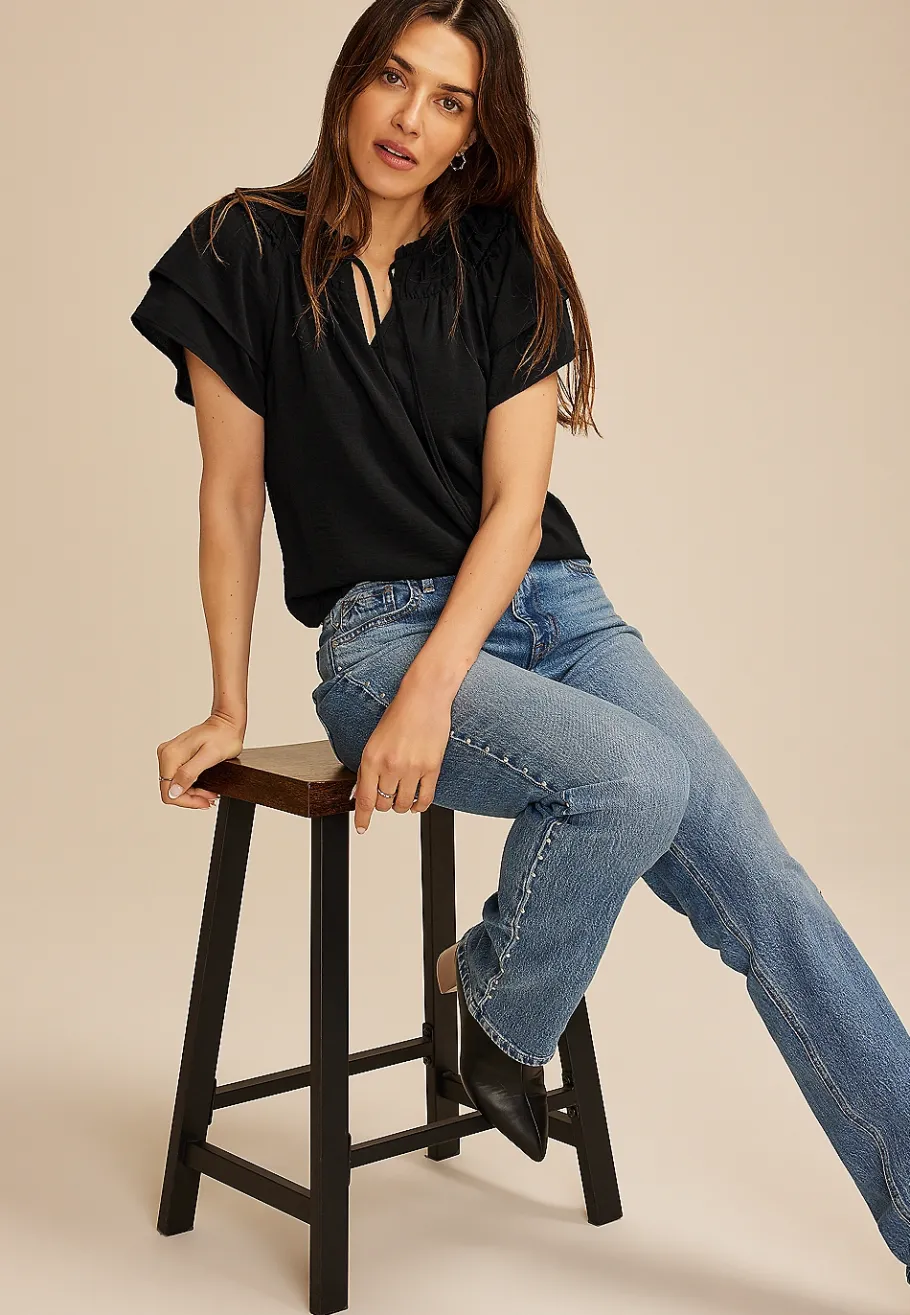 Maurices Shirts & Blouses-Tiered Short Sleeve Blouse