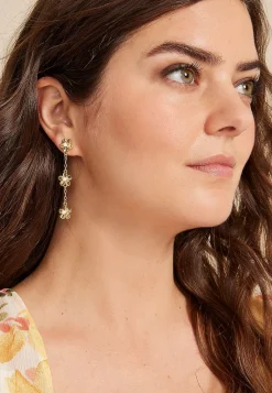 Maurices Earrings-Triple Floral Linear Earrings