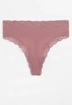 Maurices Panties|Panties-True Stretch High Waist Jersey Lace Trim Thong Panty