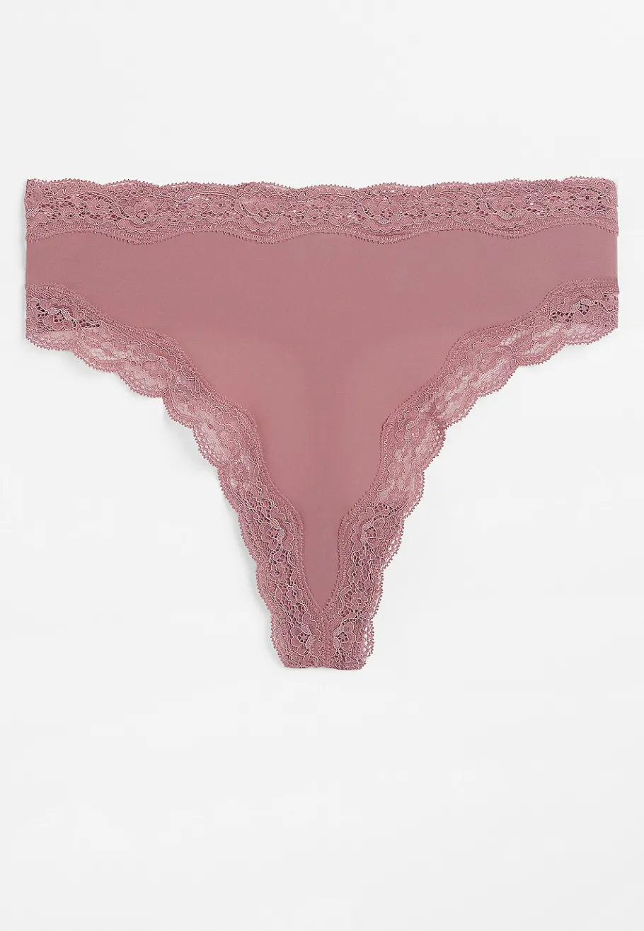Maurices Panties|Panties-True Stretch High Waist Jersey Lace Trim Thong Panty