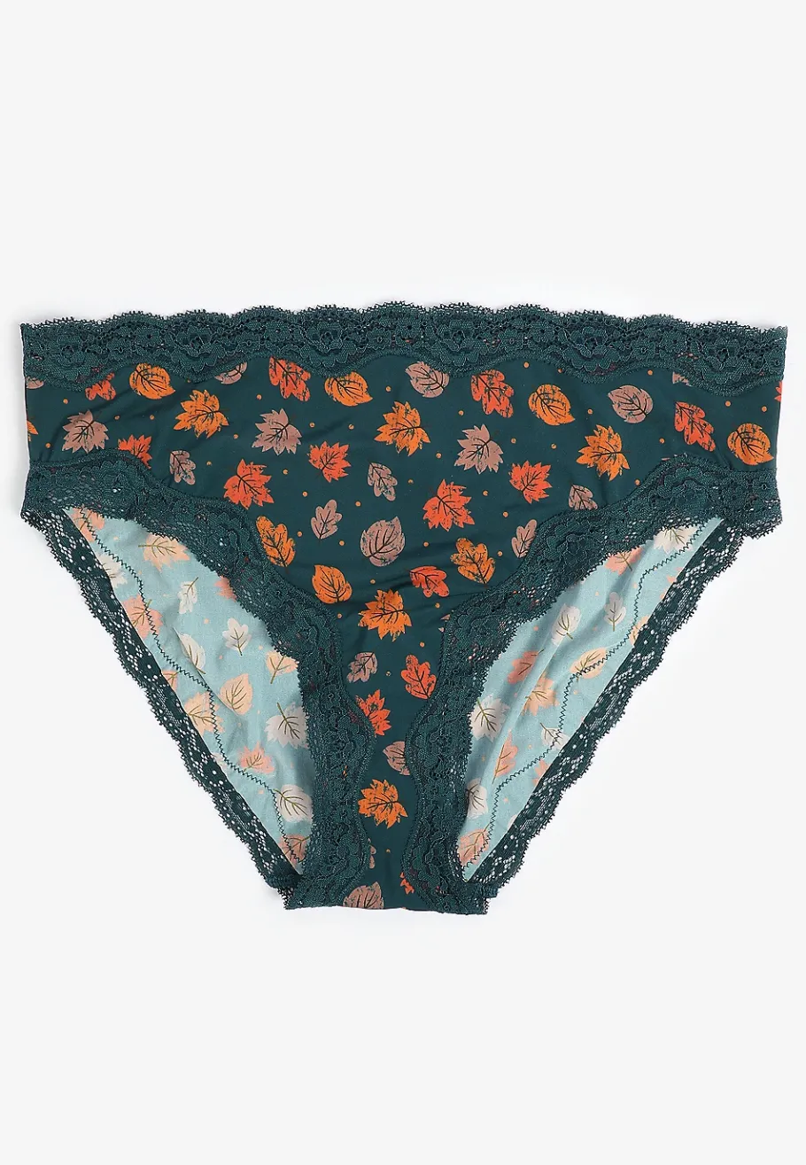 Maurices Panties|Panties-True Stretch Jersey Fall Leaves High Waist Bikini Panty