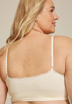 Maurices Bralettes|Bralettes-True Stretch Seamless Ribbed Lace Trim Bralette