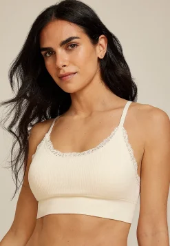Maurices Bralettes|Bralettes-True Stretch Seamless Ribbed Lace Trim Bralette