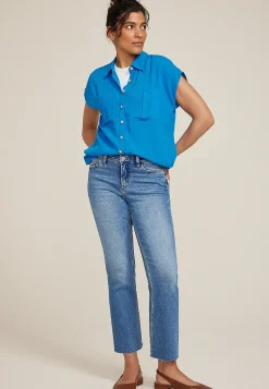 Maurices Plaid & Button Down Shirts-Utility Dolman Button Down Shirt