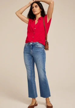 Maurices Plaid & Button Down Shirts-Utility Dolman Button Down Shirt