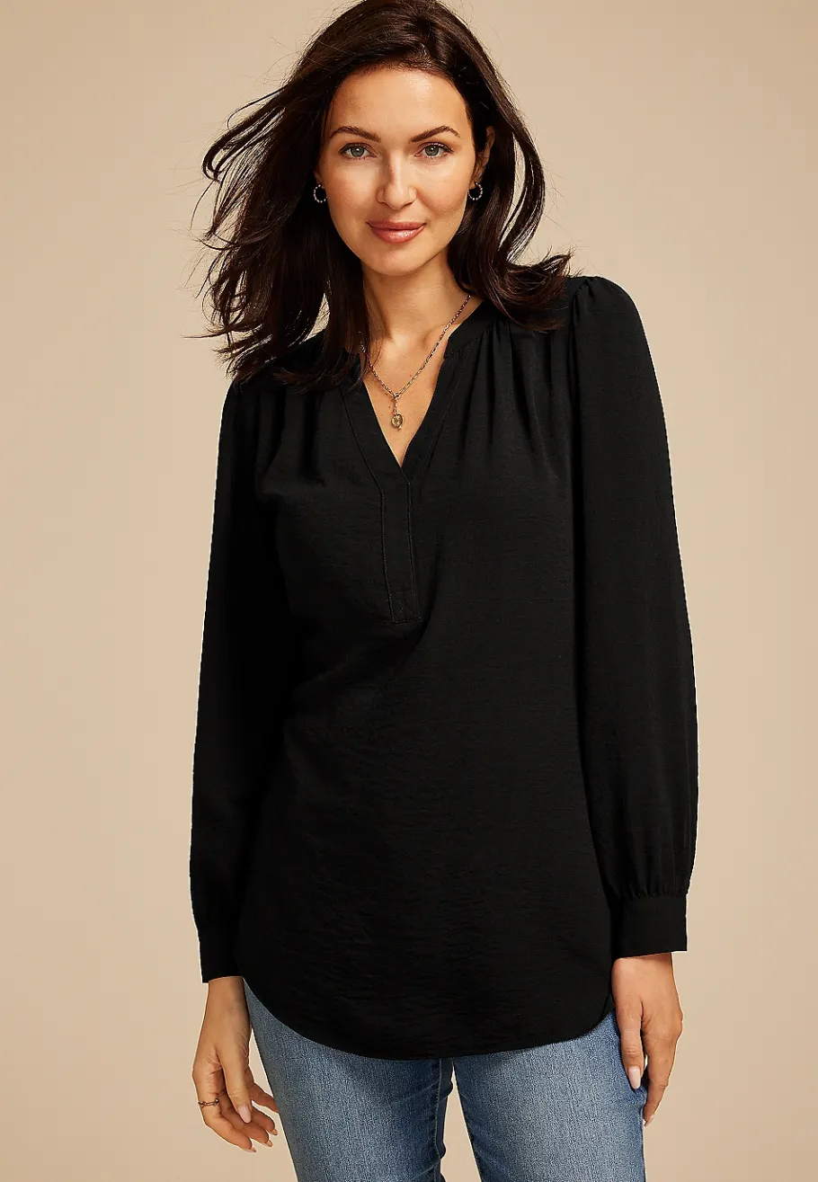 Maurices Shirts & Blouses-V Neck Long Sleeve Blouse