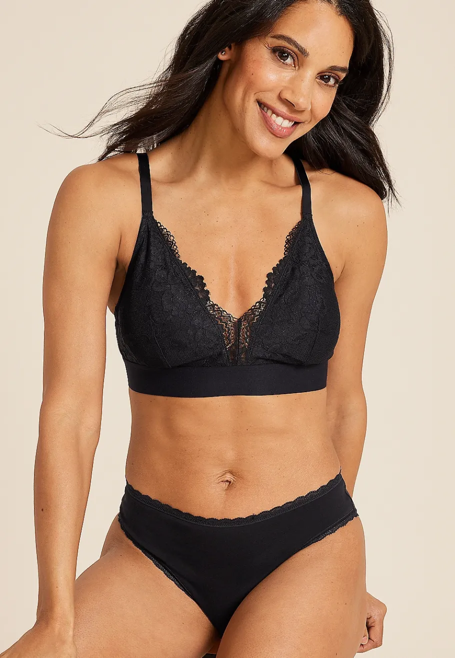 Maurices Bralettes|Bralettes-Vintage Lace Wide Band Triangle Bralette