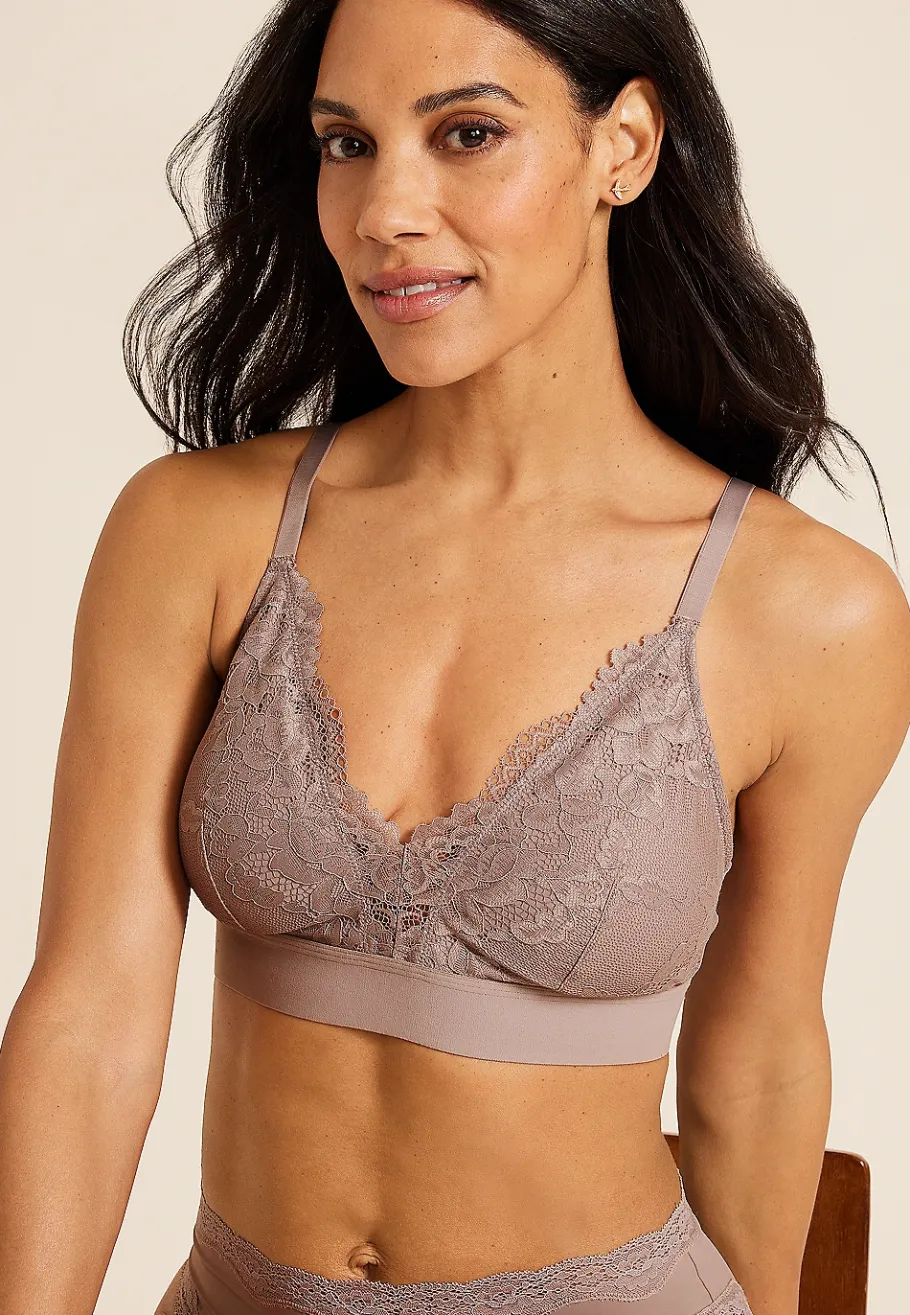 Maurices Bralettes|Bralettes-Vintage Lace Wide Band Triangle Bralette
