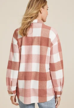 Maurices Plaid & Button Down Shirts|Jackets-Vintage Plaid Fleece Shacket