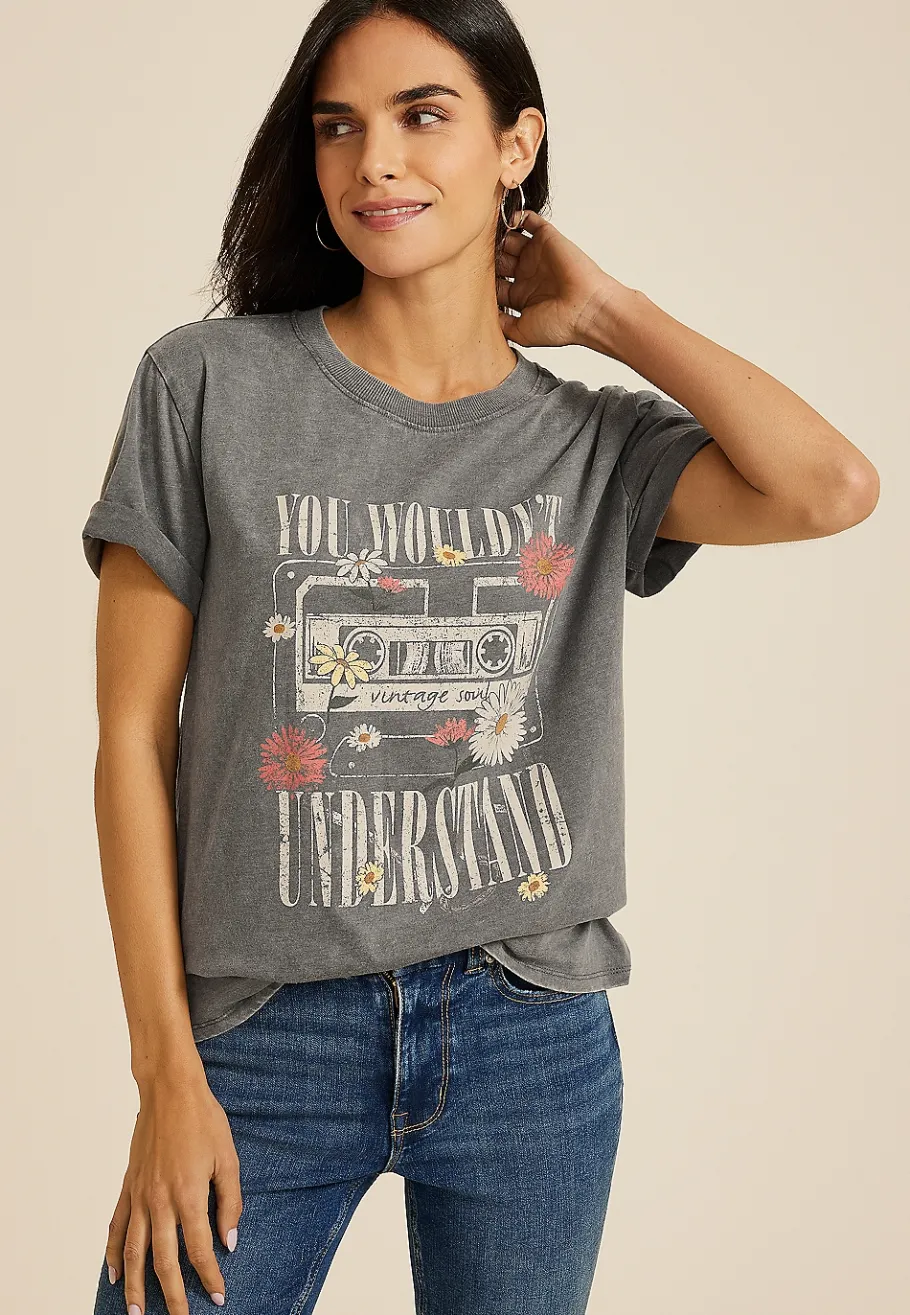 Maurices Tees|Graphics-Vintage Soul Cassette Tape Oversized Fit Graphic Tee