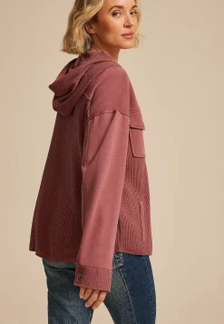 Maurices Plaid & Button Down Shirts|Jackets-Waffle Knit Hooded Shacket