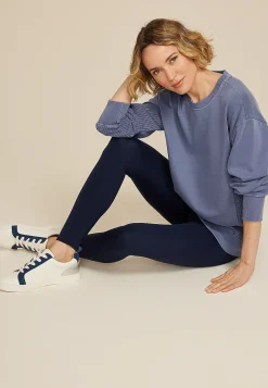 Maurices Sweatshirts-Waffle Mix Crew Neck Tunic Sweatshirt